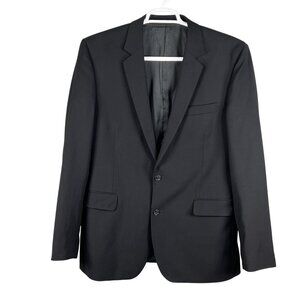 Batistini Mens 44L Black Single Breasted Blazer Italian Wool Sport Coat Timeless